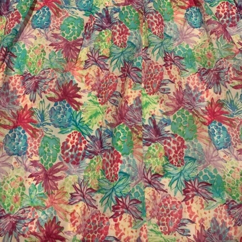 Chetta B Babydoll Dress Tropical Pineapple Novelty Print Multicolor Size 12 - Picture 10 of 13
